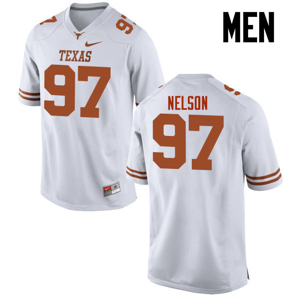 Men #97 Chris Nelson Texas Longhorns College Football Jerseys-White